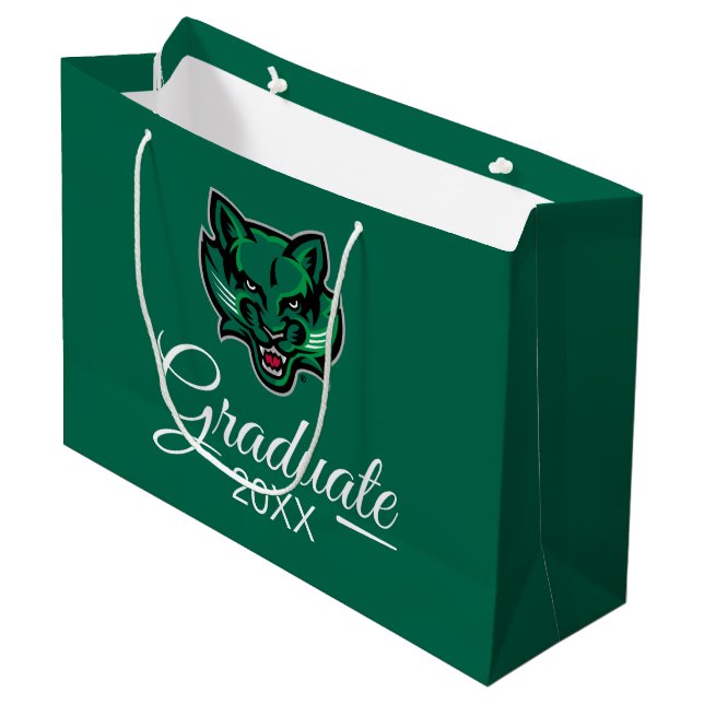 Graduation Binghamton Bearcats Logo Large Gift Bag (Front Angled)