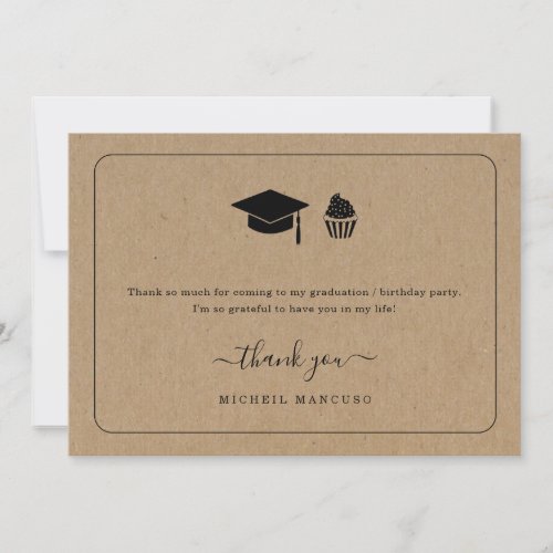 Graduation  Birthday Party Thank You Card