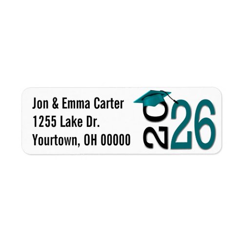 Graduation Black and Teal 2026 School Colors