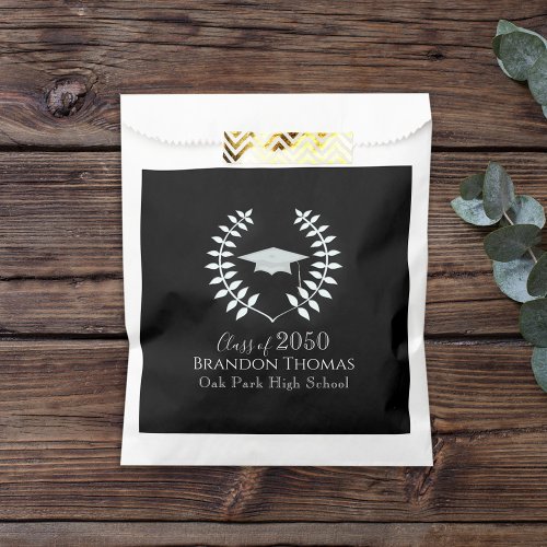 Graduation Black and White Candy Favors Simple  Favor Bag