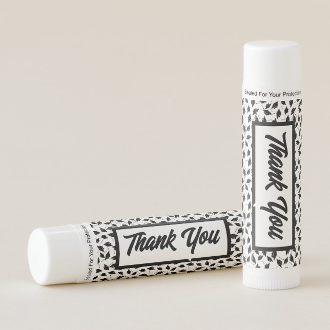 Graduation Black and White Party Thank You Lip Balm (Front)