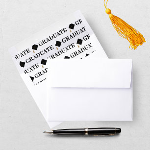 Graduation Black Cap And Tassel Envelope Liner