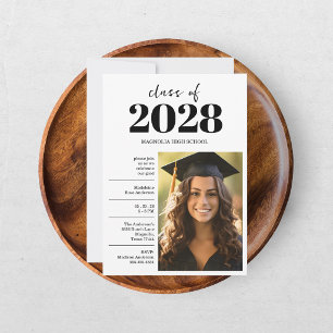 Graduation Black Cap And Tassel Photo Open House Invitation