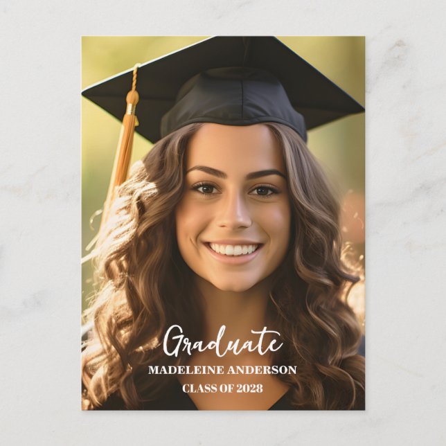 Graduation Black Cap And Tassel Photo Postcard (Front)