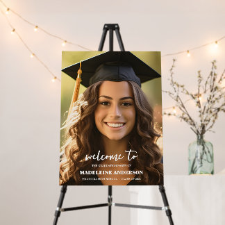 Graduation Black Cap And Tassel Photo Welcome Foam Board