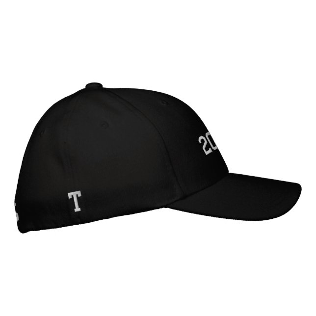 Graduation Black Embroidered Baseball Cap (Right)