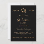 Graduation black gold 2024 minimalist luxury invitation (Front)