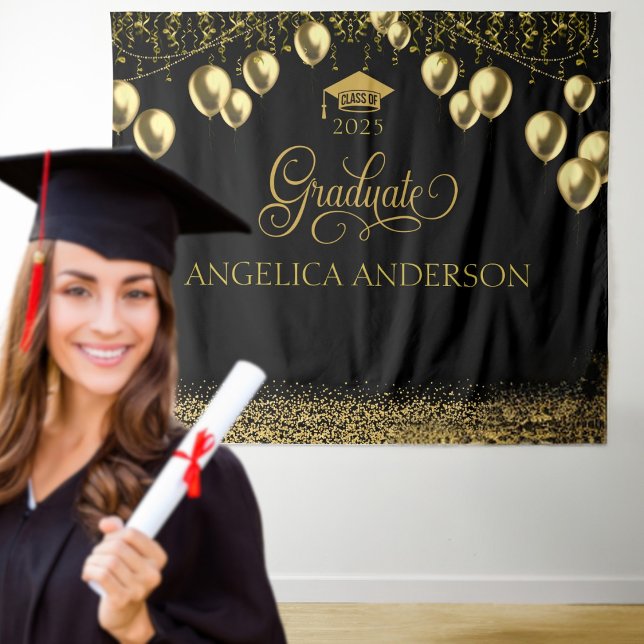 Graduation Black Gold Photo Backdrop (Creator Uploaded)