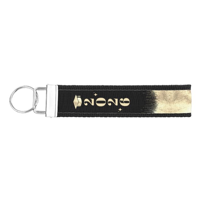 Graduation Black & Gold Wrist Keychain (Keys on Left)