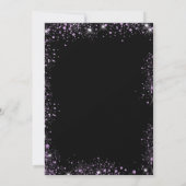 Graduation black purple violet glitter luxury invitation (Back)