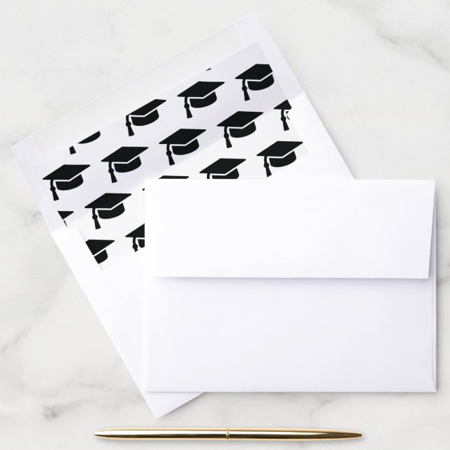Graduation Black Tassel Cap Envelope Liner (Desk)