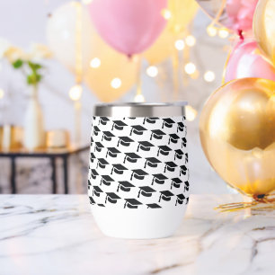 Graduation Black Tassel Cap Thermal Wine Tumbler