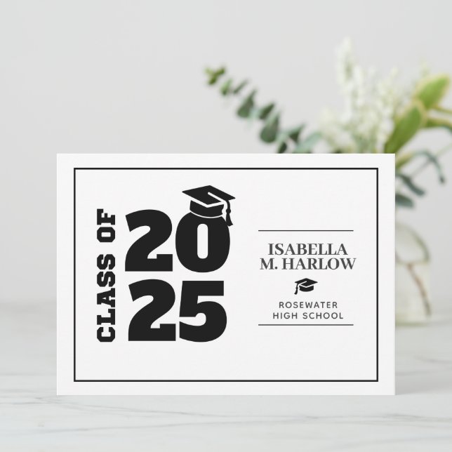 Graduation Black Tassel Graduation Thank You Card (Standing Front)