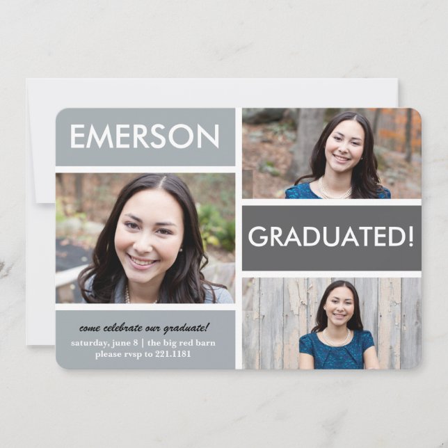 Graduation Blocks Invitation (Front)