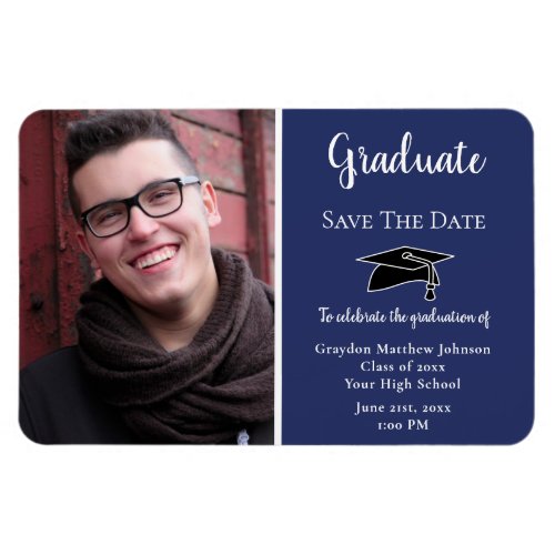 Graduation Blue 2023 Senior Photo Magnet