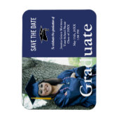 Graduation Blue And White Graduate Photo Magnet (Vertical)