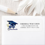 Graduation Blue Gold Classic Return Address Label