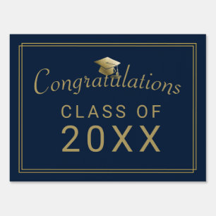 Graduation Blue Gold Congratulations Class of 2023 Sign