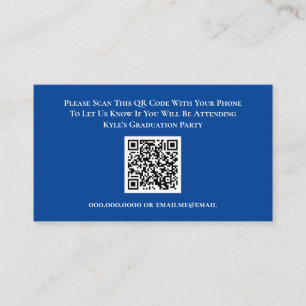Graduation Blue RSVP QR Code Response Card