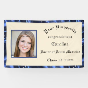 Graduation Blue Satin Border Add a Photo Banner