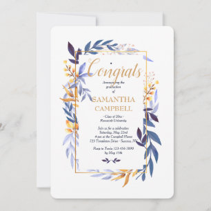 Graduation Blue Two Invitation