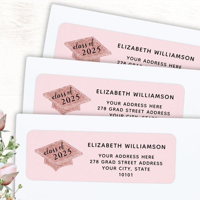 Graduation Blush Pink Class of 2025 Graduate Label (Creator Uploaded)