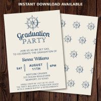 Graduation Boat Party Ship's Wheel Nautical
