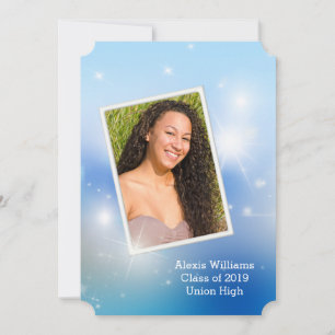 Graduation Bokeh and Stars Invitation