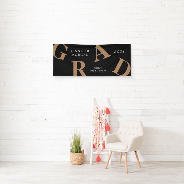 graduation bold letters school colors banner (Insitu)