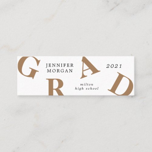 graduation bold letters school colors  Name Card