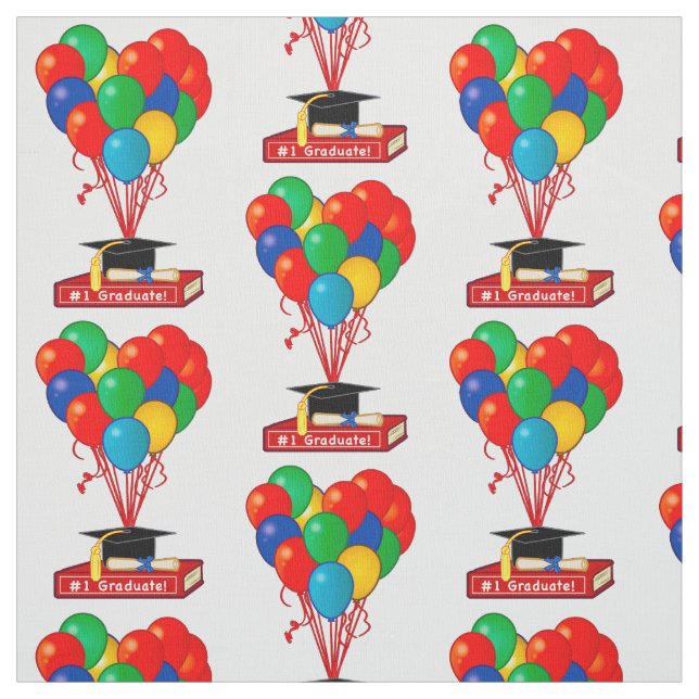 Graduation Book, Heart, Balloons, Diploma Fabric (Swatch)