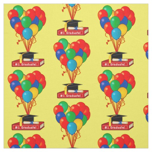 Graduation Book, Heart, Balloons, Diploma Fabric