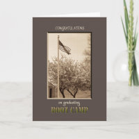 Graduation Boot Camp Congratulations vintage flag Card