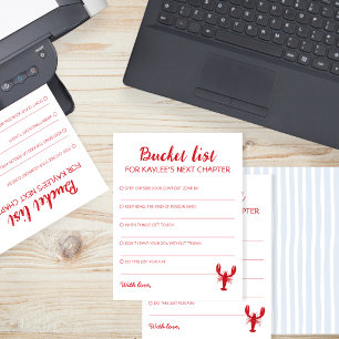 Graduation Bucket List Blue Crawfish Advice Cards