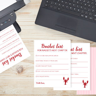 Graduation Bucket List Pink Crawfish Advice Cards