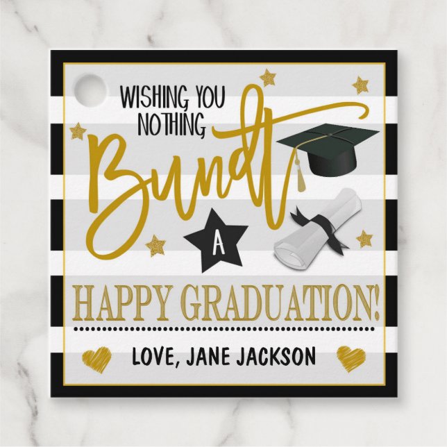 Graduation Bundt Cake Gift Tag (Front)