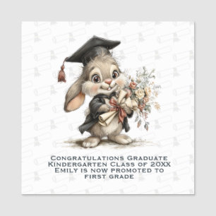 Graduation Bunny – Cute Diploma Pattern Name Tag