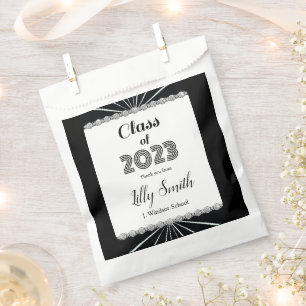 Graduation Burst Black & White Class of 2023 Favor Bag