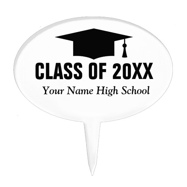 Graduation cake topper with custom class year (Front)