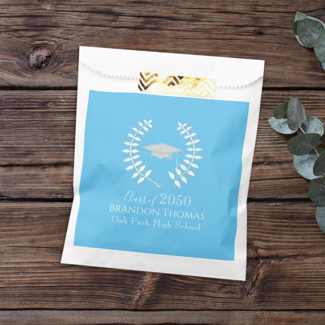 Graduation Candy Favors Classic Carolina Blue Favor Bag (Creator Uploaded)