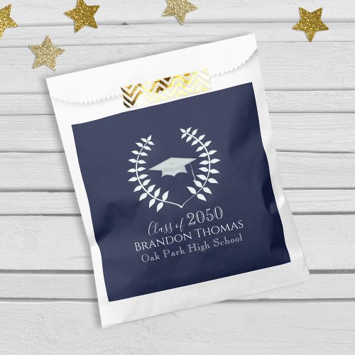 Graduation Candy Favors Classic Elegant Navy Blue Favor Bag