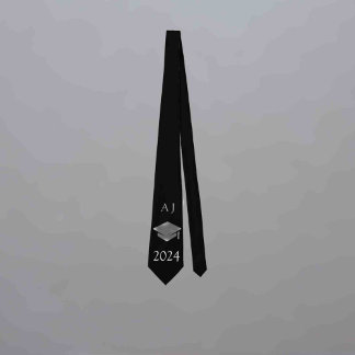 Graduation cap 2024  -monogrammed neck tie