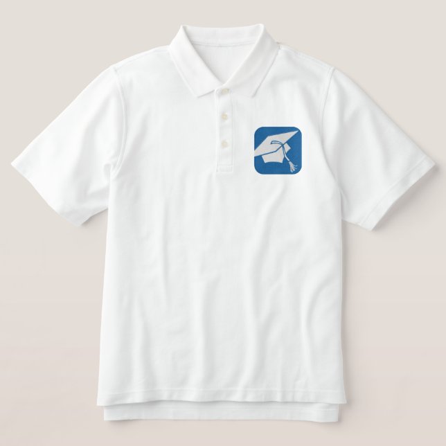 GRADUATION CAP 2 EMBROIDERED POLO SHIRT (Design Front)