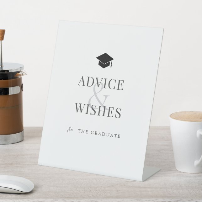 Graduation Cap Advice & Wishes for the Graduate Pedestal Sign (In SItu)