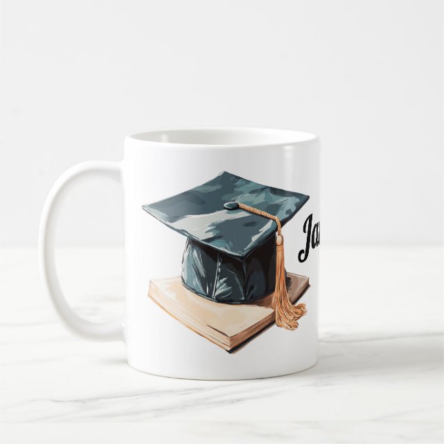 Graduation Cap and Book Coffee Mug (Left)