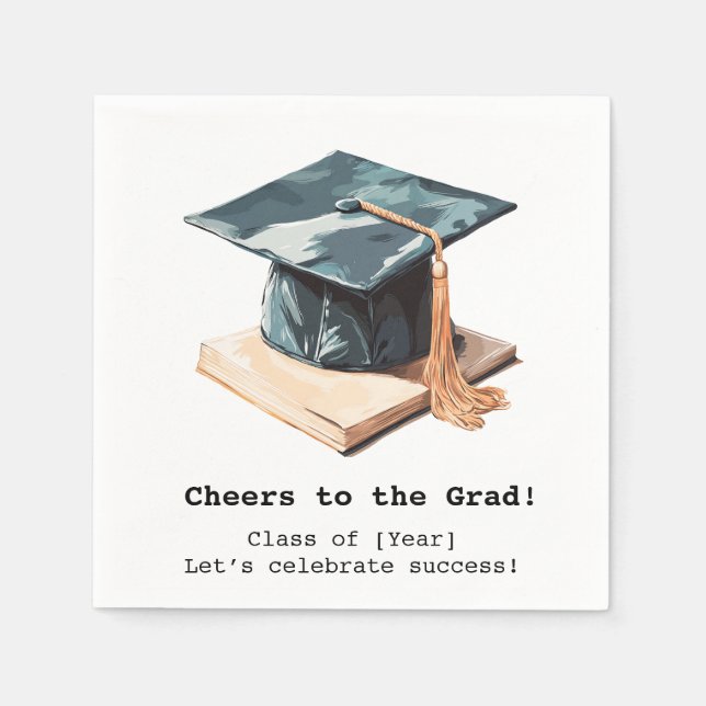 Graduation Cap and Book Napkins (Front)