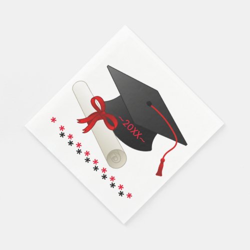 Graduation Cap and Diploma 20xx_ Paper Napkins