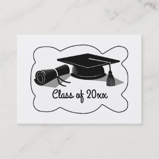 Graduation Cap and Diploma Calling Card