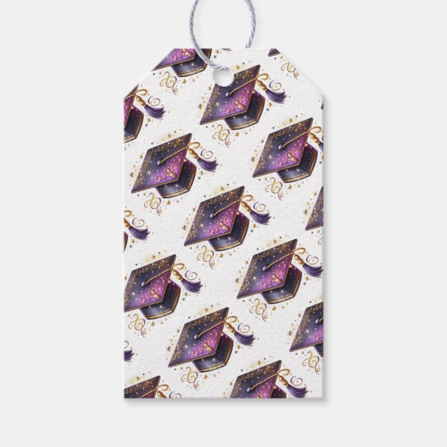 Graduation Cap and Diploma Gift Tags (Front)