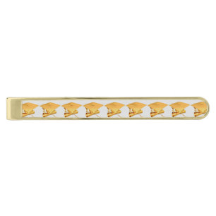 Graduation Cap and Diploma Gold Finish Tie Bar
